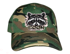 Cap Hat Woodland Camo Solid Back Coon Hunter Coonhounds Coon Dog Picture - $20.99