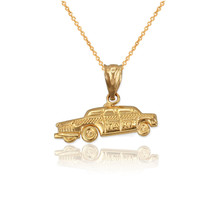 Yellow Gold Small Taxi Cab Charm Necklace - £47.20 GBP+