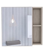 FM FURNITURE Minsk Medicine Cabinet with 3 Inner Shelves, 2 Open Shelves... - $97.84 CAD+