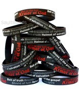 50 CHILD Armor of God Wristbands Ephesians 6:11 Bracelets Religious Jewe... - £29.18 GBP