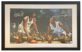Michael Jordan / Magic Johnson Autographed 16&quot; x 24&quot; Framed Photo UDA LE 33/100 - £5,765.71 GBP
