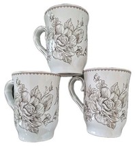 Three (3) Pioneer Woman ~ AGATHA BROWN ~ Stoneware Mugs ~ 3.25&quot; x 4.5&quot; - $43.20