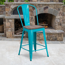 24&quot; Teal Metal Counter Stool ET-3534-24-CB-WD-GG - $84.95