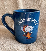 2022 Peanuts NEW Snoopy Astronaut Coffee Cup 14oz Mug “I need my space” Blue - £16.07 GBP