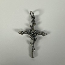 James Avery Rosebud retired cross 925/sterling Necklace Pendant Charm - $109.99