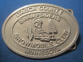 Pewter Belt Buckle ITASCA COUNTY SWAMPSIDERS Snowmobile Club MINNESOTA [... - $36.48