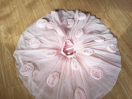 Pink Flower Knee Length Tulle Skirt Women Plus Size Fluffy Tulle Skirt image 3