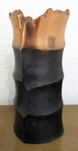 Mid-Century Modern Bronze Copper Dipped Brutalist Jagged Mouth Vase - £102.08 GBP