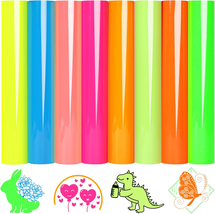 Neon HTV Heat Transfer Vinyl 8 Neon Vinyl Assorted Sheets 12X10In Green ... - $21.27 CAD