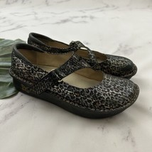 Alegria Womens Day Mary Jane Flats Size 38 Metallic Leopard Print Leather - £31.64 GBP