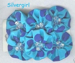 Navy and Turquoise Silky Hair Barrettes - $167.88 MXN
