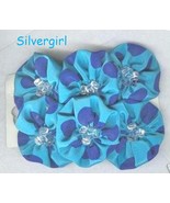Navy and Turquoise Silky Hair Barrettes - $12.32 CAD