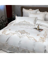 Sheet And Duvet Cover Tencel Pure Cotton Simple Embroidery 4-piece Set - $430.90 - $485.60