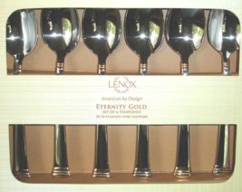 Lenox Eternity Gold Teaspoons 6 Piece Set 18/10 Stainless Flatware New i... - €56,63 EUR