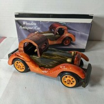  7&quot; Hand Craft Glossy Varnish Brown Wooden Antique Car  - £16.90 GBP