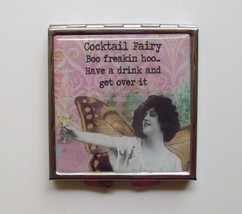 Compact Mirror &quot;Cocktail Fairy Boo Freakin Hoo&quot; by Fancy Pantz Designs, New - £8.65 GBP