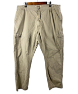 Wrangler 42x32 Cargo Pants Tan Khaki Mens Work Pants 100% Cotton Pockets - $33.30