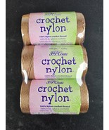 J&amp;P Coats Crochet Nylon Thread 150 yd Beige 43 Brown - Lot of 3 Spools - €16,76 EUR