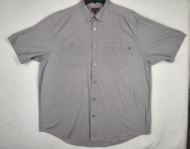 Wolverine Shirt Men XL Button Up Solid Gray Short Sleeve Heavy Pocket Camp - £14.69 GBP