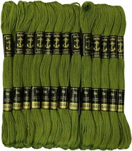 Anchor Threads Stranded Cotton Thread Hand Embroidery Cross Stitch Sewing Green - £9.40 GBP