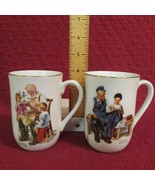 Norman Rockwell Museum 2 Cups 1982 Mugs, Toymaker &amp; Lighthouse Keeper&#39;s ... - £5.59 GBP