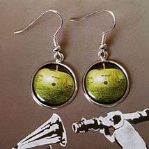 Unique Apple Records Earrings Vinyl The Beatles Abbey Road Record Vintage Retro - £7.81 GBP