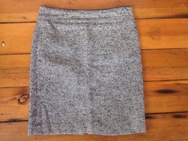 Banana Republic Wool Blend Black White Gray Tweed Lined Pencil Skirt 6 32&quot; Waist - £21.25 GBP