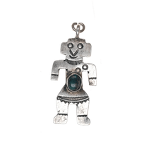 c1940&#39;s Navajo curio silver and turquoise kachina charm - $164.84