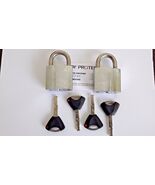 2 X ABLOY PL330/25N PROTEC /Keyed Alike Padlocks With 4 Keys - $265.19