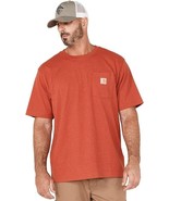 Carhartt Pocket T Shirt Mens S Red Loose Fit Heavyweight LOGO NEW - £19.36 GBP