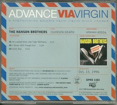 Hanson Brothers CD Sudden Death 3 Tracks 1996 - £1.56 GBP