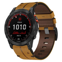 For Garmin Descent G1 Solar 22mm Leather Textured Watch Band(Brown) - £30.98 GBP