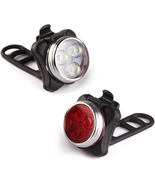 USB Rechargeable Bike Light Set,Super Bright Front Headlight and Rear LE... - £17.49 GBP