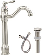 Bathlavish Brushed Nickel Vessel Sink Faucet 360° Swivel For Bathroom Si... - £51.95 GBP