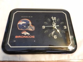 Denver Broncos Rectangular Varnished Football Wall Clock - £39.50 GBP