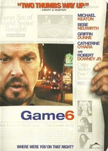 Game 6 DVD Michael Keaton Robert Downey Jr. Catherine O&#39;Hara - £2.38 GBP