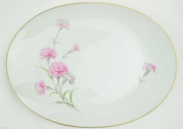 Royal Court Fine China Carnation Oval Serving Platter Japan Floral Flower Pink - £17.34 GBP