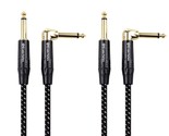 Cable Matters 2-Pack 1/4 Inch TS Straight to Right Angle Guitar Cable 6 ... - $28.99