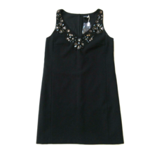 NWT Club Monaco Ana in Soot Black Beaded Jewel Embellished Crepe Shift Dress 2 - £49.18 GBP