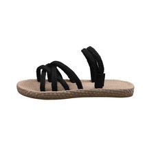 ELLALEE Summer Straw Sandals Women Flat Slip-On Slipper Rubber Non-slip EVA Fema - £30.45 GBP