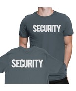 Charcoal &amp; White Security T-Shirt Front Back Print Men&#39;s Tee Staff - £10.23 GBP+