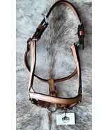 Yearling Leather Halter by Alamo Light Oil Adjustable with Half Moons NEW - £31.96 GBP