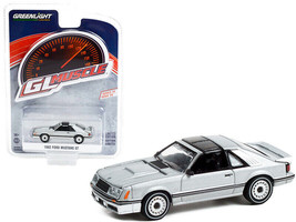 1982 Ford Mustang GT 5.0 Silver Metallic with Black Stripes &quot;Greenlight Muscl... - £12.39 GBP