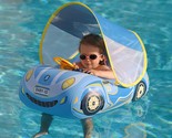 Toddler Pool Float Inflatable Car Baby Swim Float With Adjustable Sun Ca... - $52.99