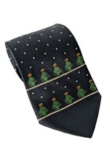 Ketch Christmas Tree Snowflake Winter Holiday Novelty Silk Necktie - £16.06 GBP