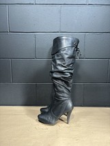 Jessica Simpson Black Leather High Heel Knee High Boots Wmns Sz 8 - £34.07 GBP