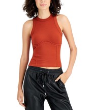 MSRP $24 Almost Famous Juniors&#39; Corset Detail Tank Top Red Size Large - £6.02 GBP