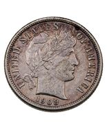 1908-S 10C Barber Dime in XF Condition, Light Toning - €75,09 EUR