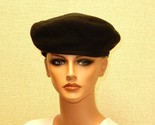 Gyarto Sapka Vintage Black Wool Beret, Leather Headband, Unisex, Medium,... - £23.53 GBP