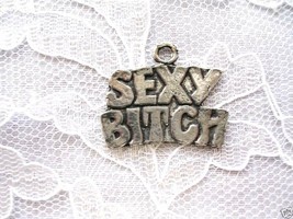 Sexy Bitch Text Slogan Words Pewter Pendant Adj Necklace Hot Sexy Mama - £6.77 GBP